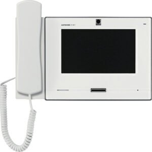 Moniteur blanc vidéo IP / SIP écran tactile 7'' avec combiné